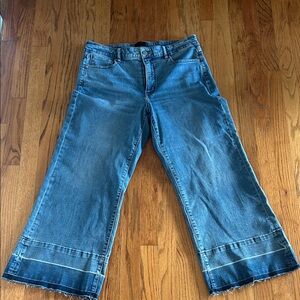 White House Black Market High-Rise Wide Leg Crop  Blue Jeans